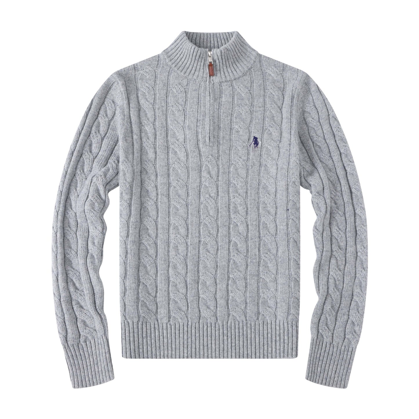 RL- 1/3 ZIP KNIT SWEATER