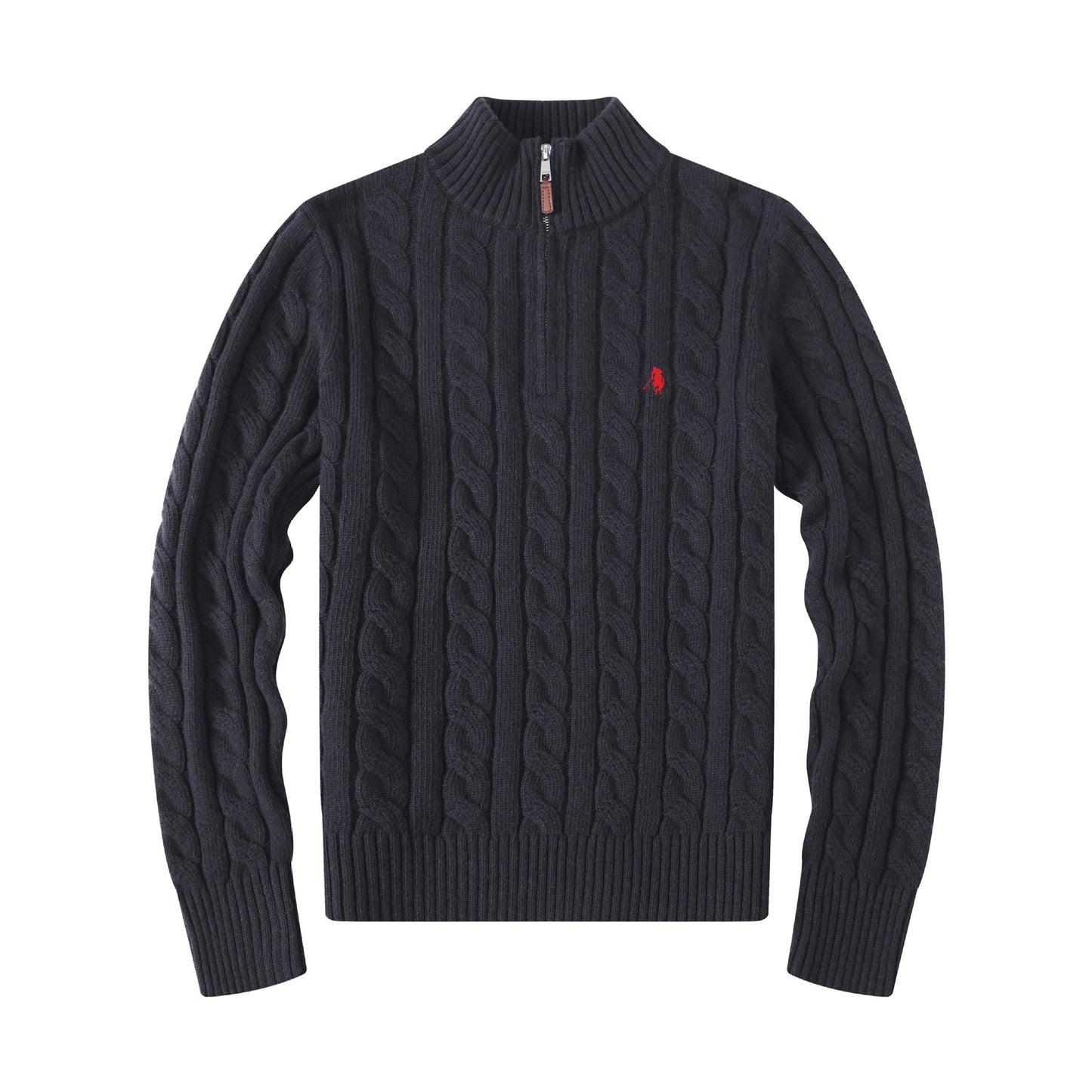 RL- 1/3 ZIP KNIT SWEATER