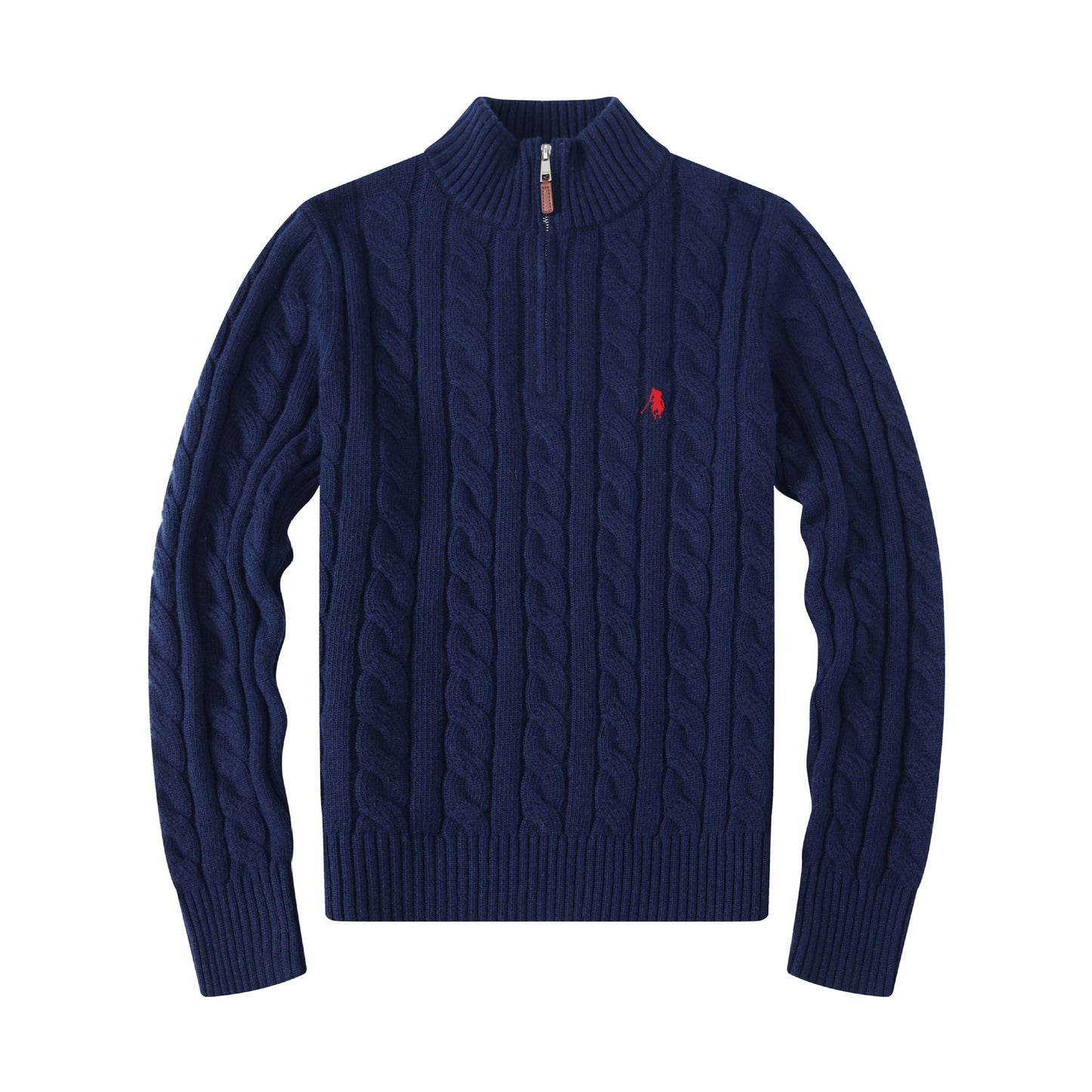 RL- 1/3 ZIP KNIT SWEATER