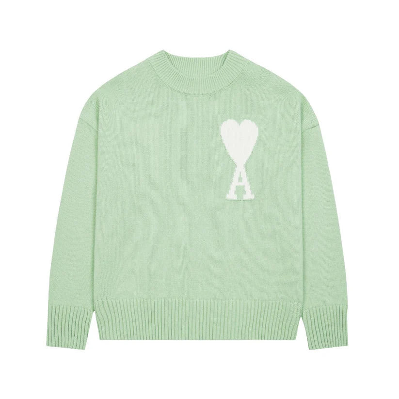 HEART-CREW NECK SWEATER
